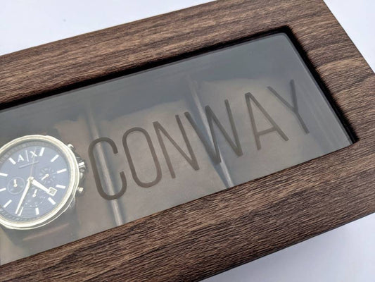 Personalised Wooden Effect Watch Box | Luxe Line | Luxury ModernWatch Storage | | Gifts for Men | Brother Dad Husband Boyfriend Son Gift