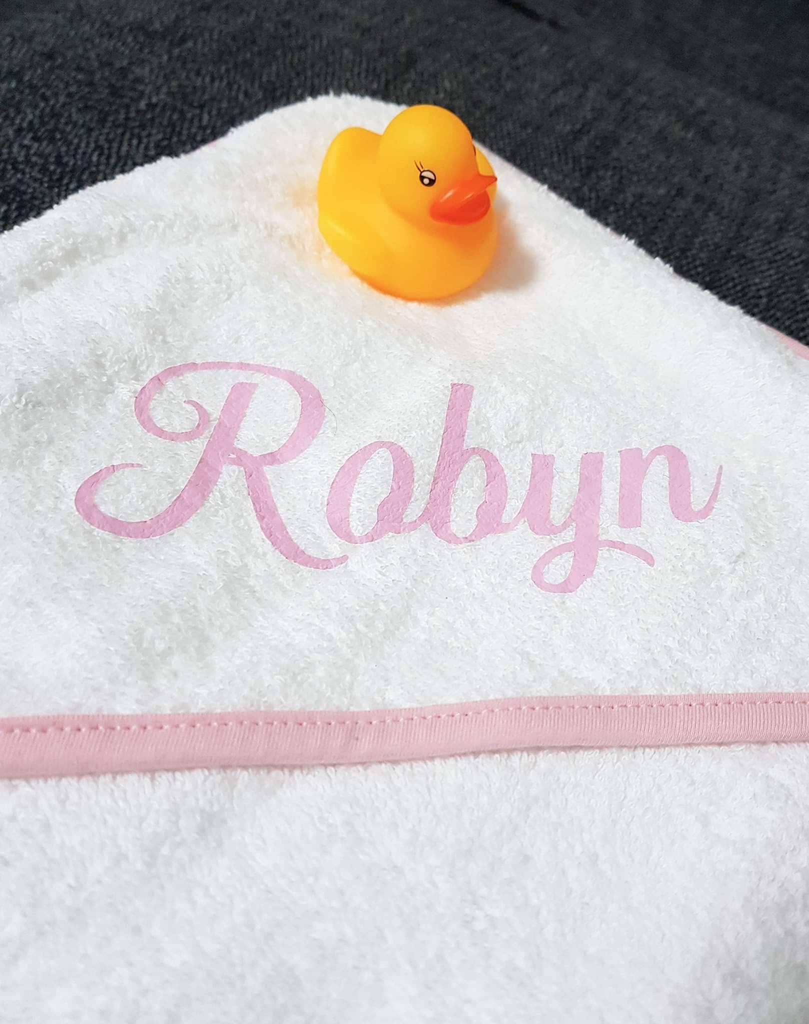 Personalised Baby Hooded Towel | Pink Blue or White Newborn Gift | Baby Shower Idea | New Baby Girl / Boy | Bath Time | Nursery Inspo