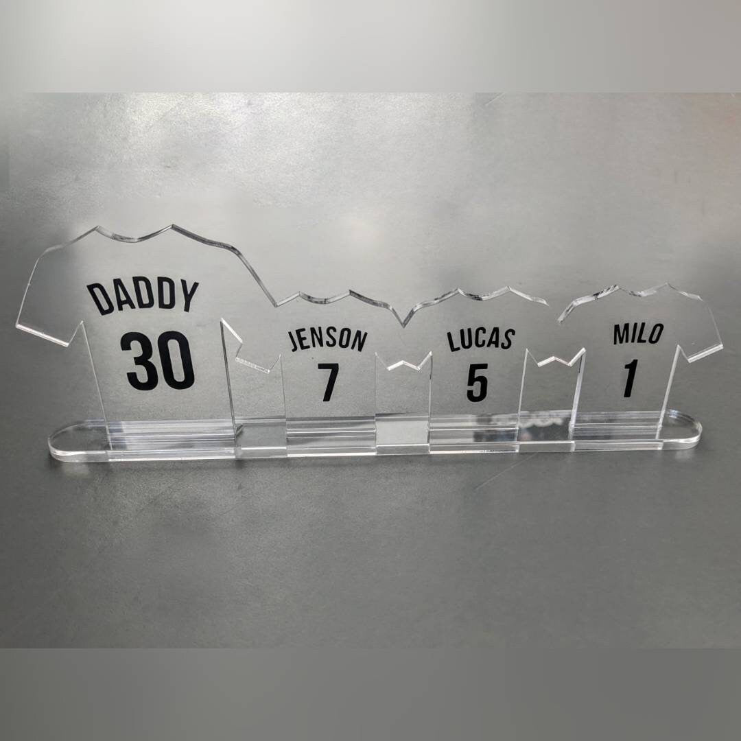 Personalised "My Team" Football Shirt Decor | Father's Day Gift | Football Family Gift | Brother Dad Grandad Uncle Gift