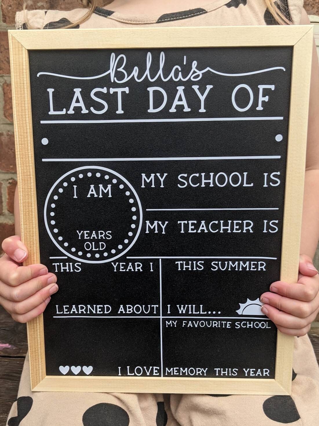 Personalised Last Day of School Board | Back to School Chalkboard | Last Day of Nursery | Last Day of Nursery Sign Board