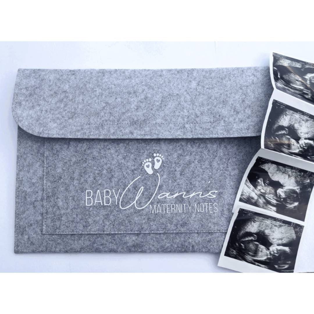 Personalised Felt Maternity Notes Folder | Pregnancy | New Mum | Baby Antenatal Notes | Labour and Delivery Notes | Midwife Maternity Unit