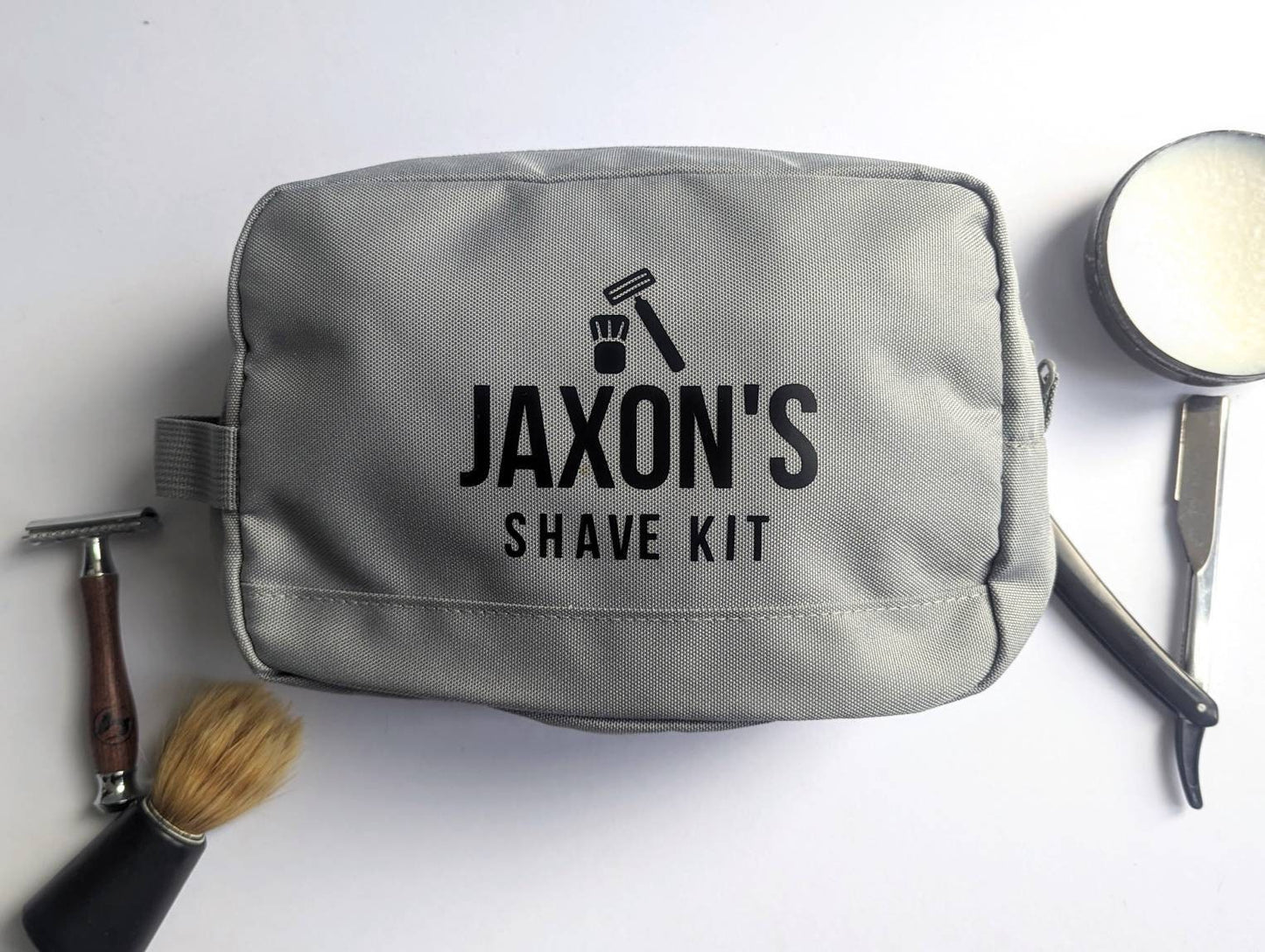 Personalised Wah Bag Shave Kit | Mens Toiletry Bag | Father's Day Gift | Male Grooming | Travel | 100% Recycled Material - Eco Friendly