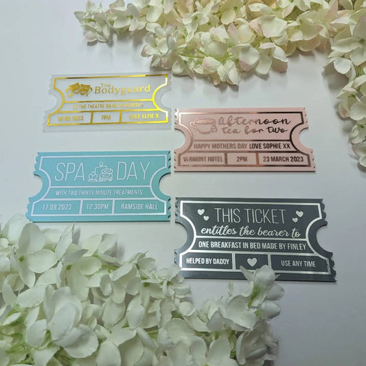 Custom Decorative Gift Ticket  | Experience Gift Giving Idea | Personalised Ticket Stub | Gig Tickets, Theatre Tickets, Spa Day Tickets