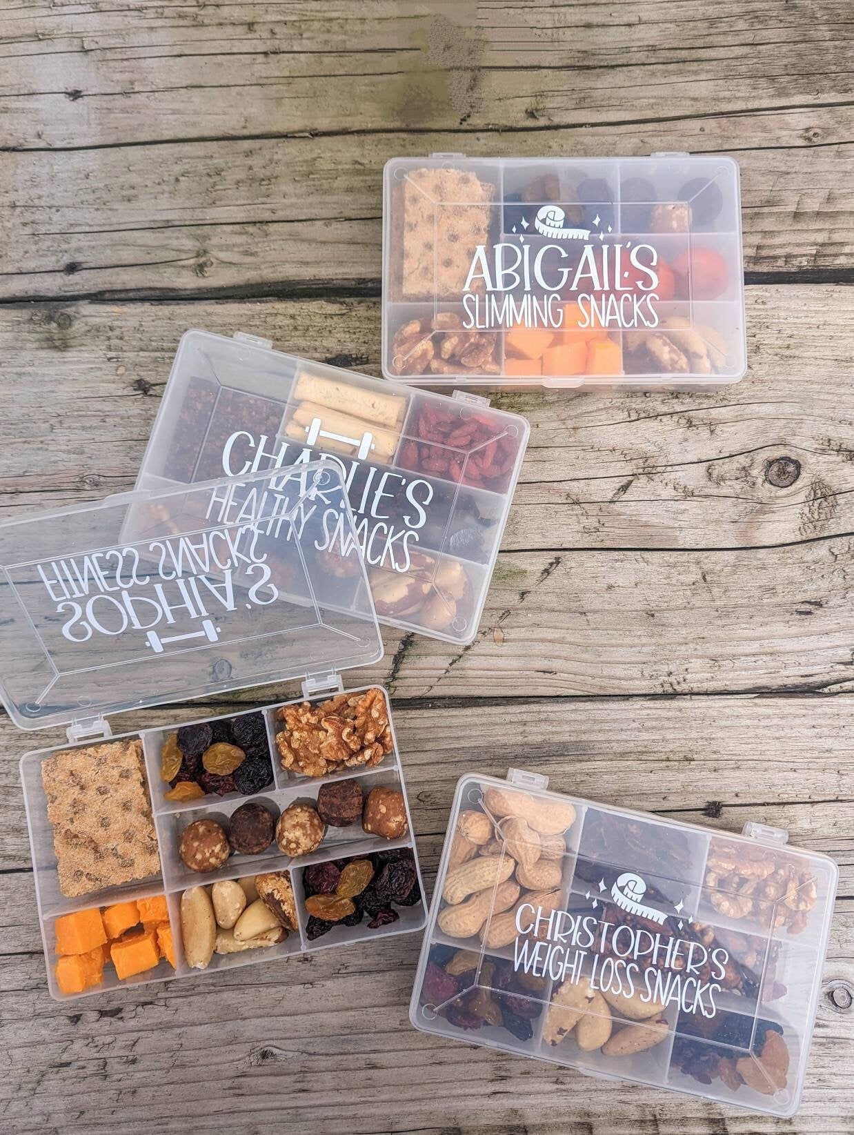 Weight Snacks Box Personalised Fitness Snack Box | Healthy Snack Box with Compartments ...