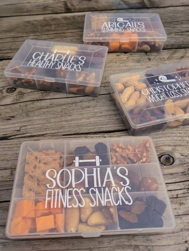 Personalised Fitness Snack Box | Healthy Snack Box with Compartments | Weight Loss Tool | Health and Fitness Gym Snacks | Protein Snacks