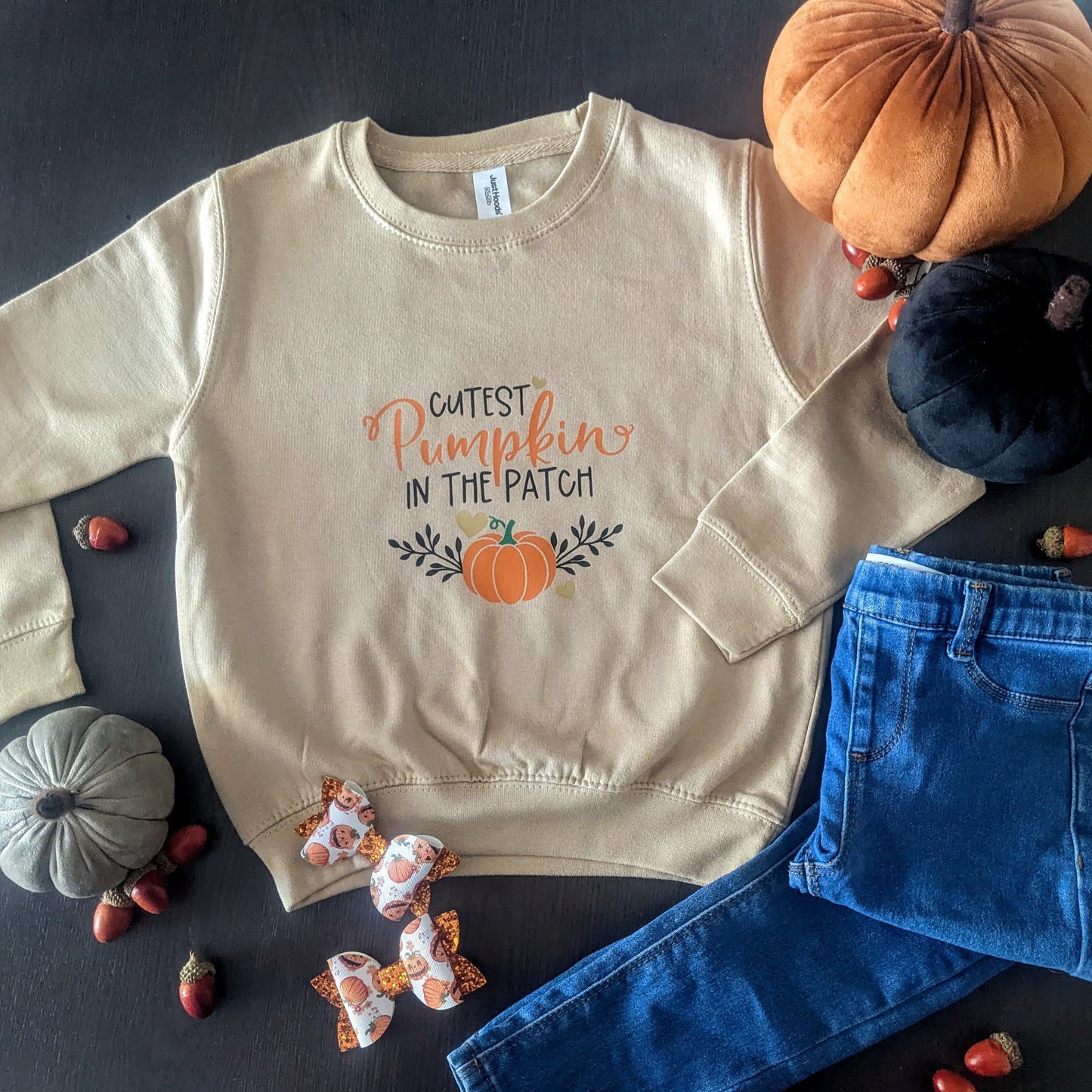 Kids Pumpkin Patch Sweatshirt | Cutest Pumpkin In the Patch Jumper | Autum Fashion | Childrens Clothes | Unisex Fall / Autumn Cozy Vibes