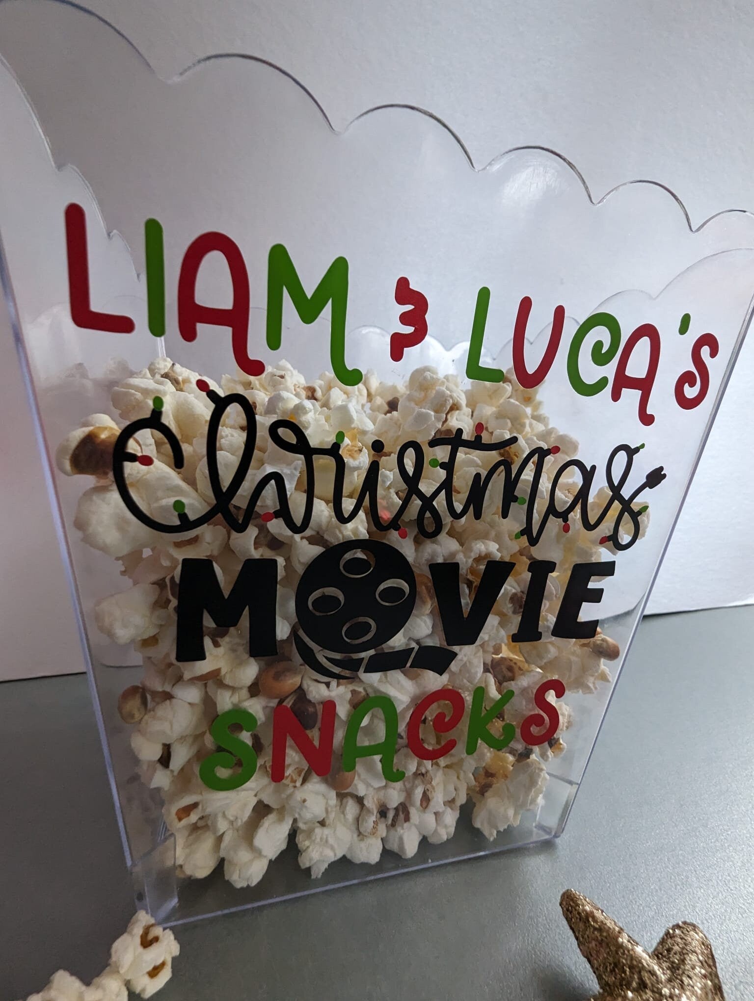 Personalised Christmas Movie Snacks | Date Night | Couples Gift | Popcorn & Drink | Night in | Family Snack Set Gift | Xmas Stocking Filler