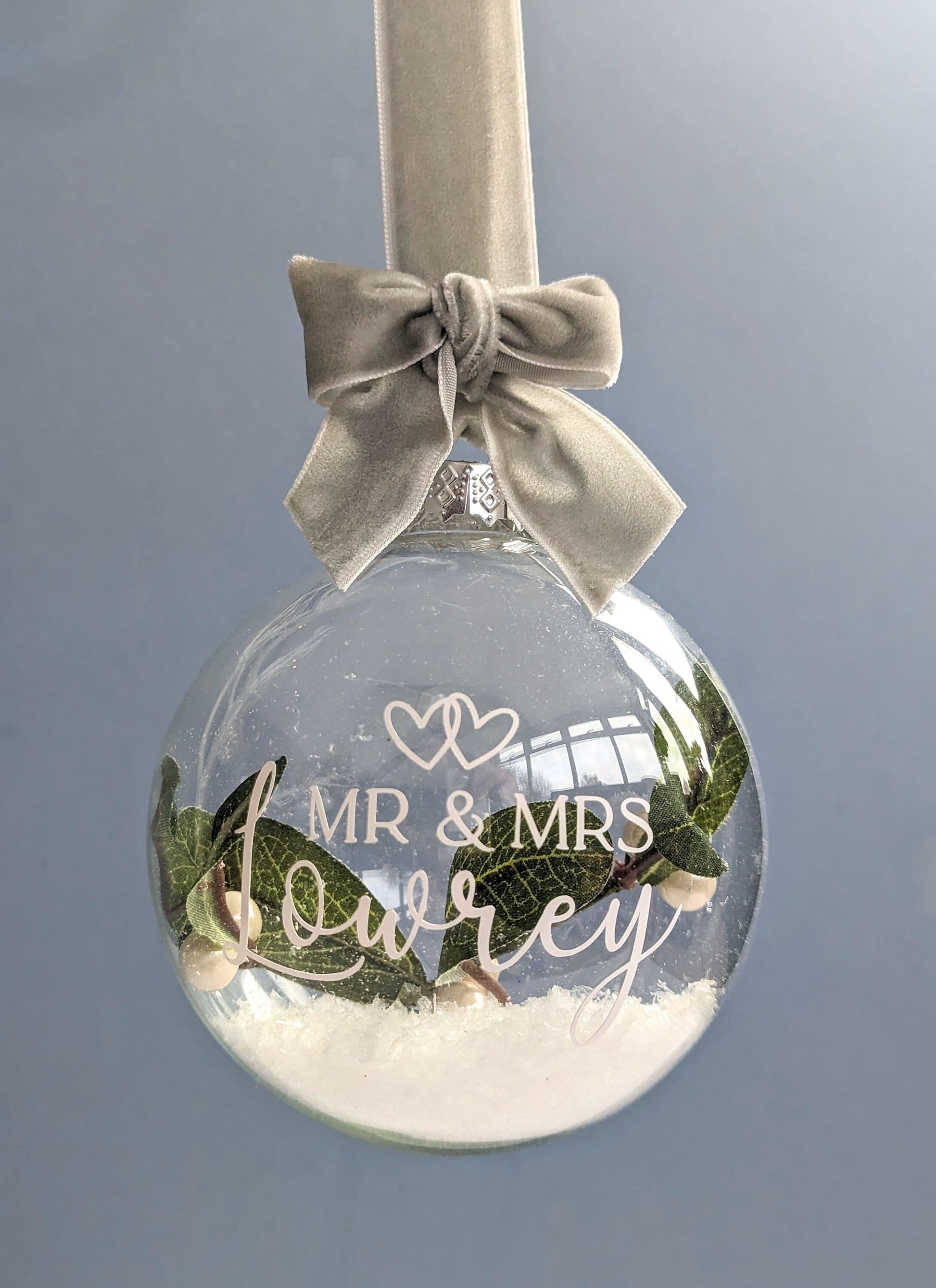 Personalised Christmas Couple Bauble | Mr & Mrs | First Christmas Married | Personalised Tree Decor | Mistletoe Decoration | Wedding Gift