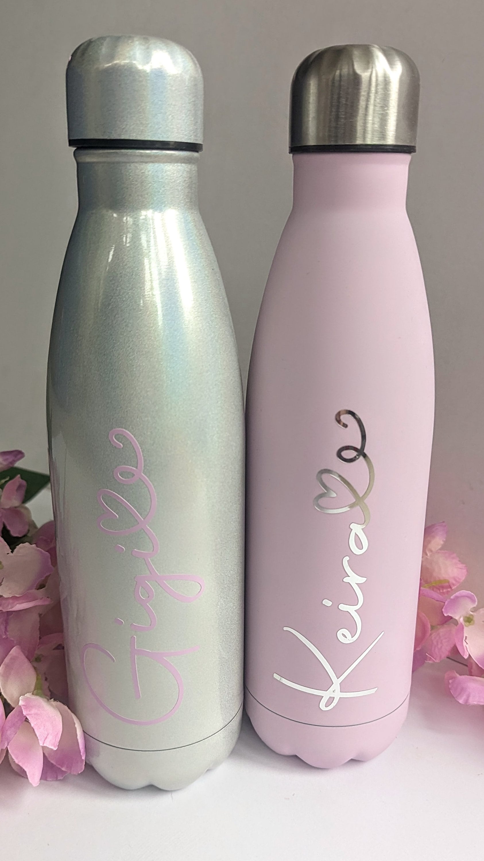 Personalised Thermal Water Bottle | Travel Drinks Bottle | Hot or Cold | Summer Essentials | Custom Bottle | Iridescent Bottle | Pink Bottle