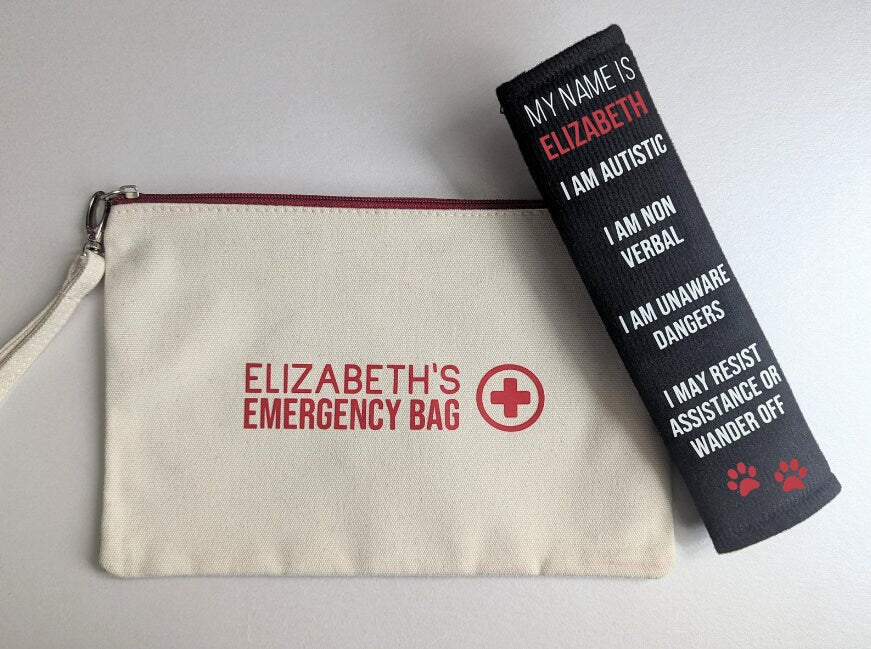 Personalised Medical Grab Bag | Asthma Autism ADHD Deaf Hearing Impaired Diabetic | Service | In Case of Emergency Kit