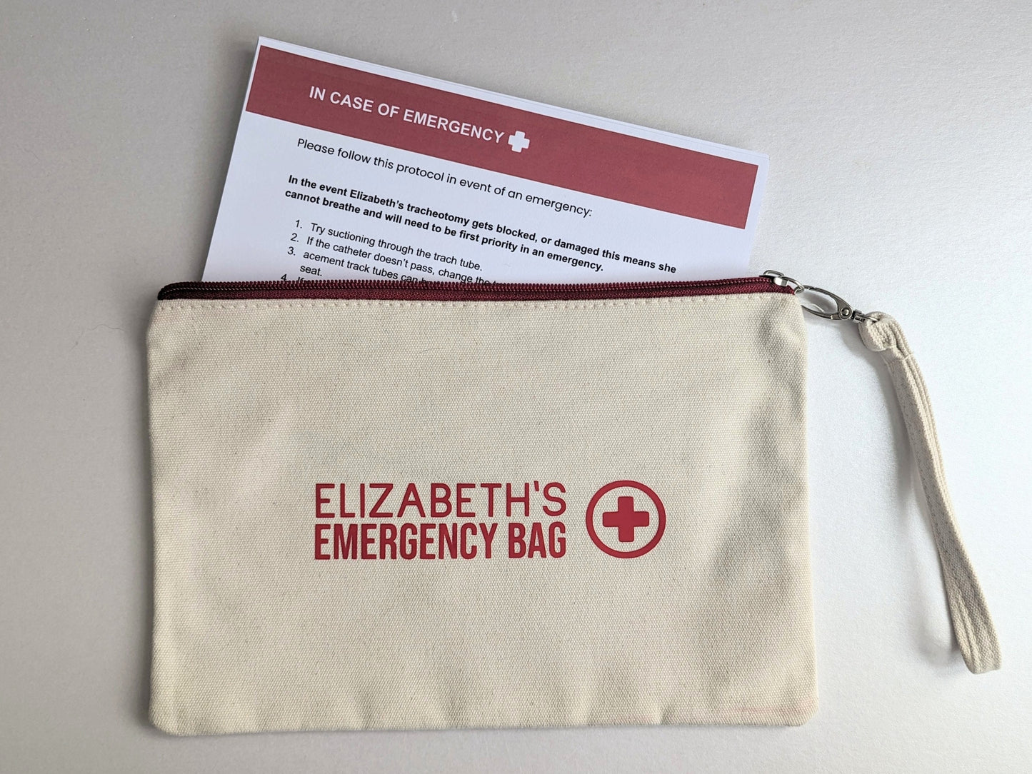 Personalised Medical Grab Bag | Asthma Autism ADHD Deaf Hearing Impaired Diabetic | Service | In Case of Emergency Kit