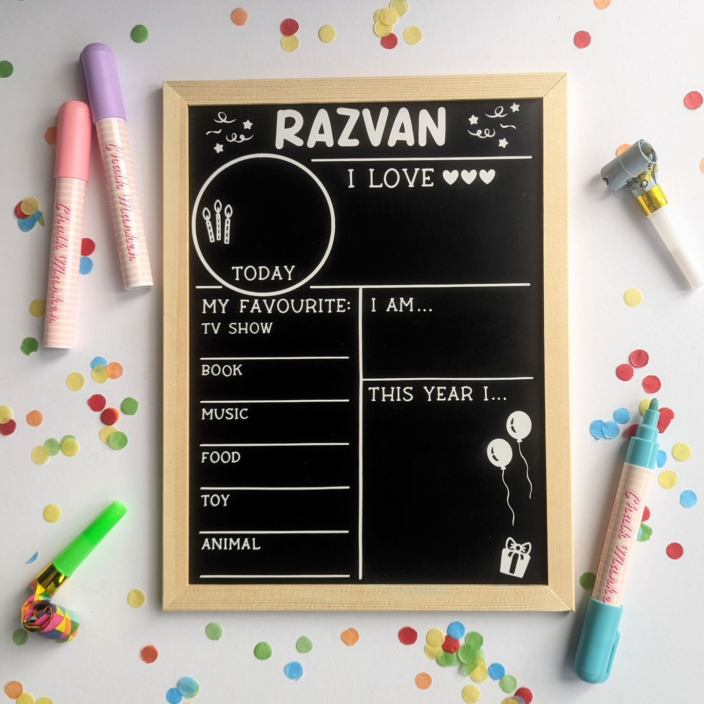 Personalised First Day of School Board | Back to School Chalkboard | First Day of Nursery | First Day Sign Board