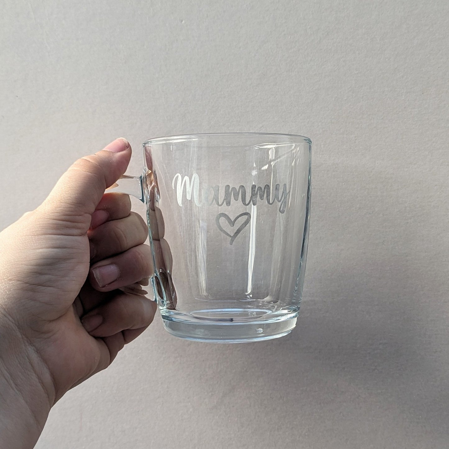 Personalised Tea Cup Glass | Etched Coffe Mug | Tea and Coffee Lover Gift | Glass Mug Cup | Expresso Coffee Machine | Mum, Dad, Sister Gif