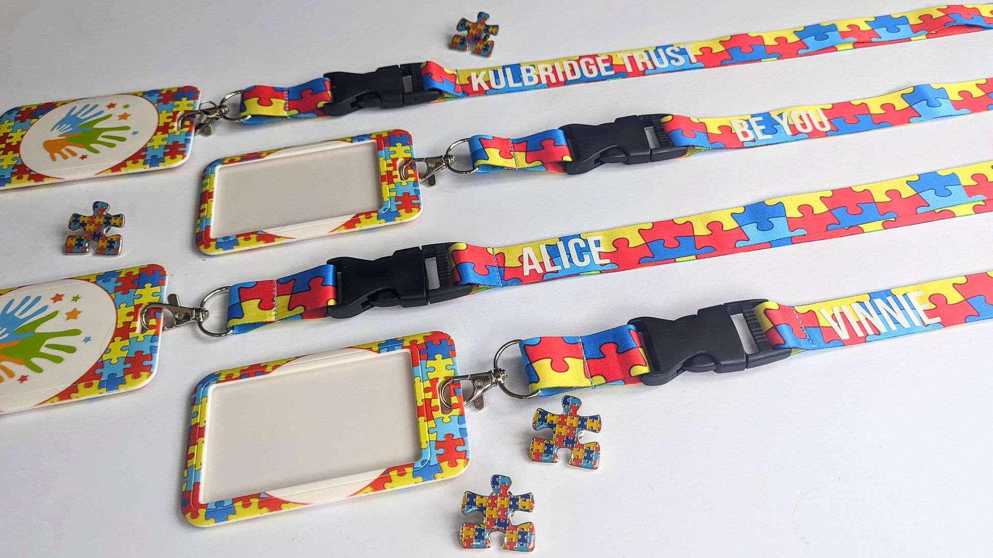 Personalised Autism Lanyard | Jigsaw Puzzle | Teacher / Work Lanyard | ID Badge Holder | Autism Mum Dad | SEN School | SEN Child